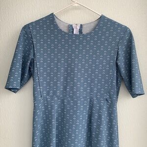 Mennonite Women’s Cape Dress Cottagecore Prairie Homemade Amish Blue